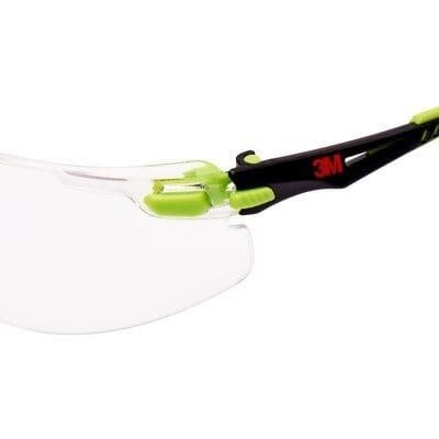 Okulary ochronne 3M Solus 1000 Scotchgard, zielono-czarne zauszniki, bezbrawne, S1201SGAF-EU