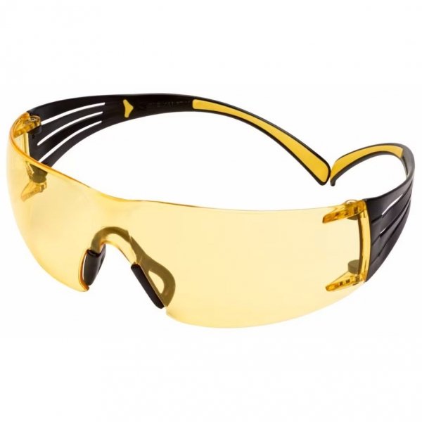Okulary ochronne 3M SecureFit 400, żółto/czarne oprawki, powłoka odporna na zaparowanie/zarysowanie Scotchgard (K i N), żółte soczewki, SF403SGAF-YEL-EU