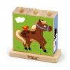 Drewniana Układanka Logiczna Puzzle Edukacyjne - Farma 9 elementów - Viga Toys