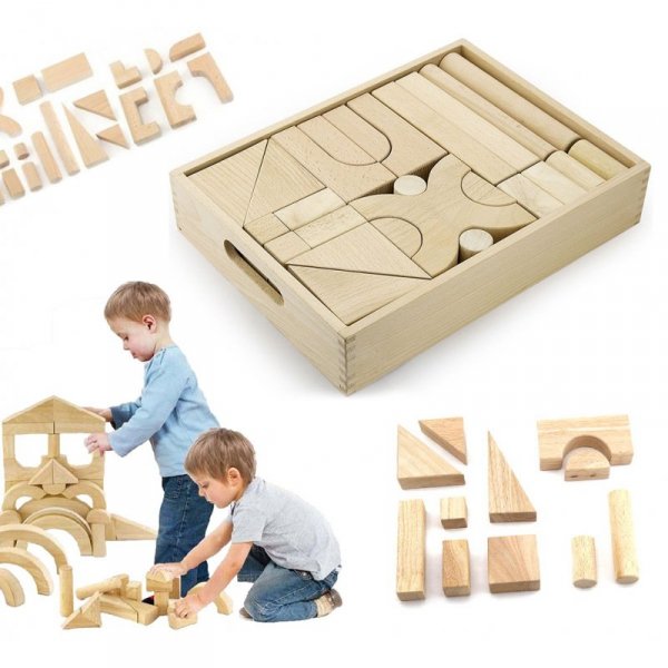 Drewniane klocki 48 elementy - Viga Toys 