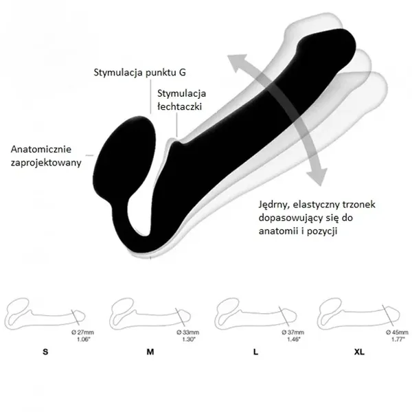 Dildo - Strap-On-Me Bendable Strap-On Black M