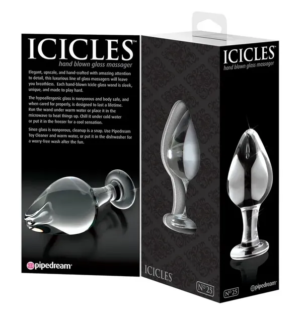 Icicles - Ekskluzywny Szklany Korek Idealny Do Masażu