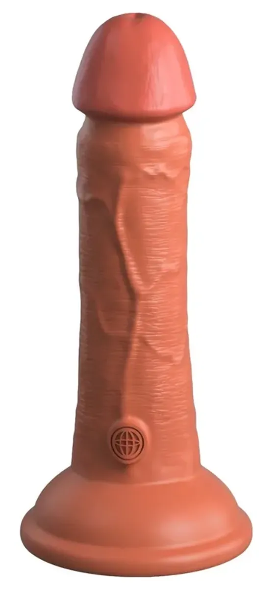 King Cock Elite - Realistyczny Silikonowy Wibrator Z Przyssawką 15 CM + Pilot Ciemny Kolor Skóry