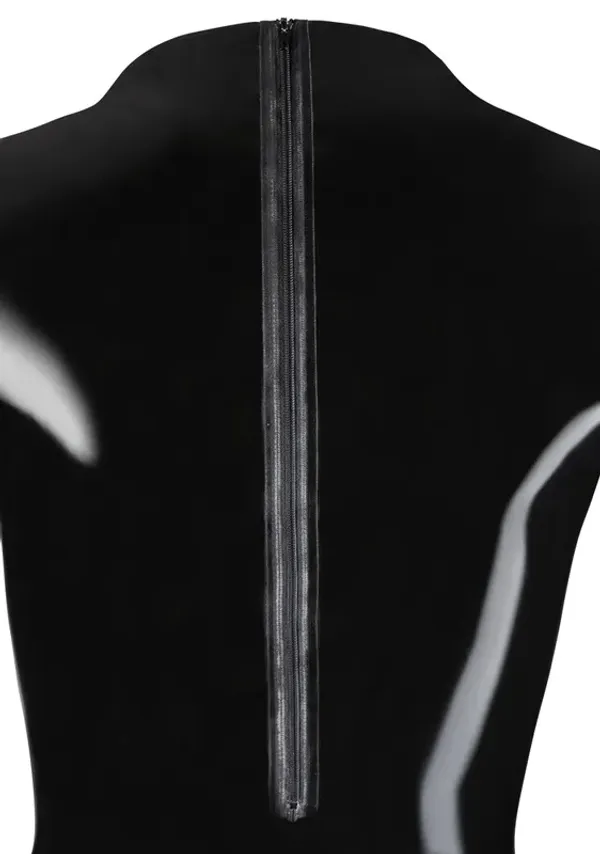 LATE X - Lateksowe Body Z Zamkiem Błyskawicznym Z Tyłu I W Kroku Czarne 2XL