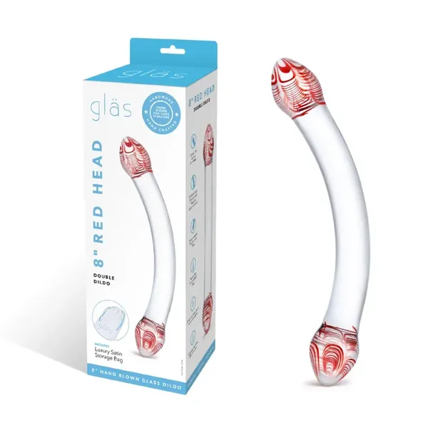 Szklane dildo - Glas Red Head