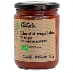 Wegańskie klopsiki w sosie pomidorowym Carlota Organic BIO, 425g.