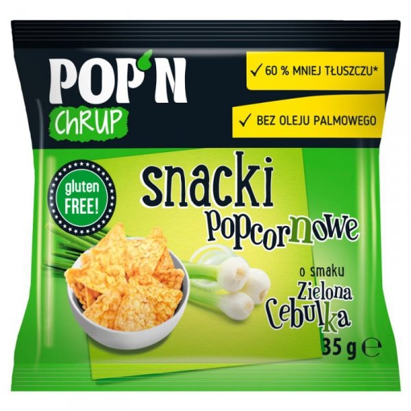 POP&#039;N Chrup snacki popcornowe zielona cebulka Sante, 35g