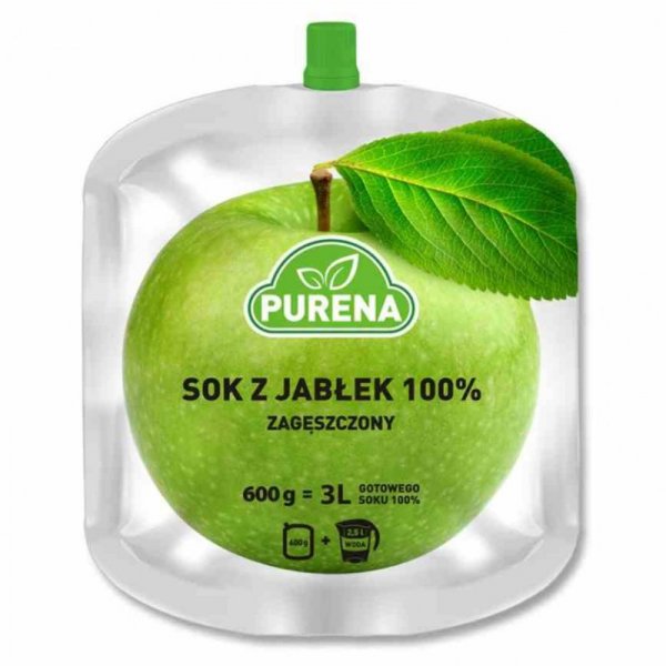 Sok jabłkowy 100%, zagęszczony Purena, 600g