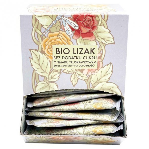 Bio Lizak o smaku truskawkowym bez dodatku cukru Lizuu BIO, 6g