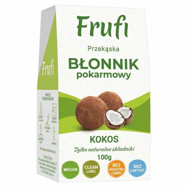 Kulki Błonnik Pokarmowy - kokos Frufi, 100g