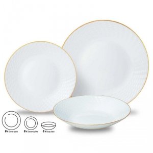 KOMPLET OBIADOWY OPAL DLA 6 OSÓB 18 ELEM. KINGHOFF KH-1876