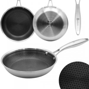 PATELNIA STALOWA 30cm Z POWŁOKĄ PLASTER MIODU 5553