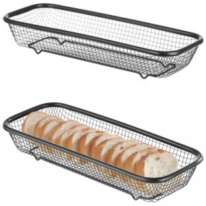 Koszyk druciany do serwowania pieczywa chleba bułek 310x125x55 mm czarny - Hendi 425572