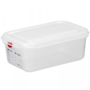 Pojemnik spożywczy GN 1/4 z etykietą pokrywką 4.3 l 265x162x150 mm