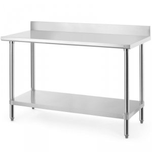 Stół przyścienny z półką rantem skręcany Budget Line 140x60x95 cm