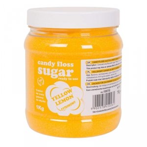 Kolorowy cukier do waty cukrowej żółty o smaku cytrynowym 1kg