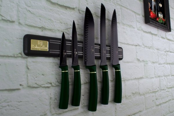 ZESTAW 5 NOŻY KUCHENNYCH Z LISTWĄ BERLINGER HAUS BH-2532 Emerald