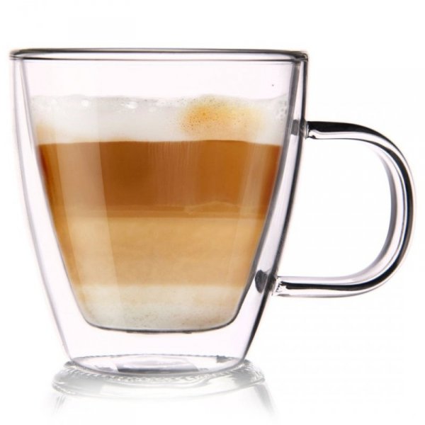 SZKLANKA TERMICZNA 180ml Z PODWÓJNĄ SCIANKĄ DO KAWY