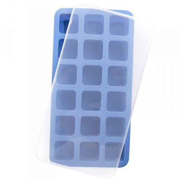 Forma do kostek lodu silikonowa z pokrywką 18 x KOSTKI MINI