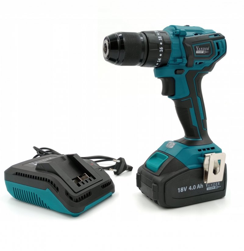 Wiertarko wkrętarka akumulatorowa udarowa AKU+ 18V 4,0Ah 50Nm Vander