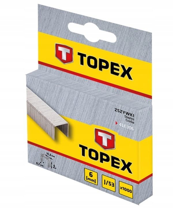 ZSZYWKI TAPICERSKIE TOPEX 6MM TYP J 1000 SZT.