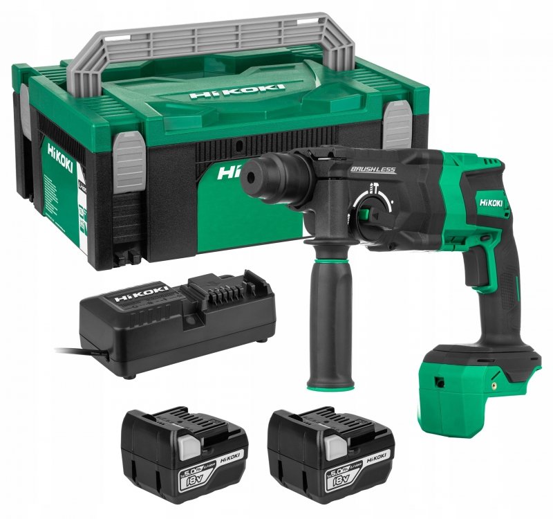 MŁOTOWIERTARKA AKUMULATOROWA SDS PLUS HIKOKI 18V 2x aku 5.0 Ah WALIZKA