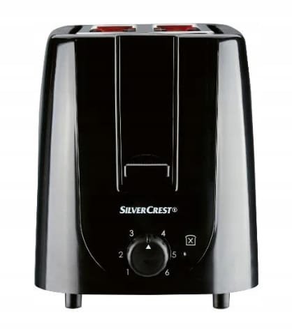 TOSTER podwójny czarny 750W szufladka na okruchy ELEGANCKI DESIGN