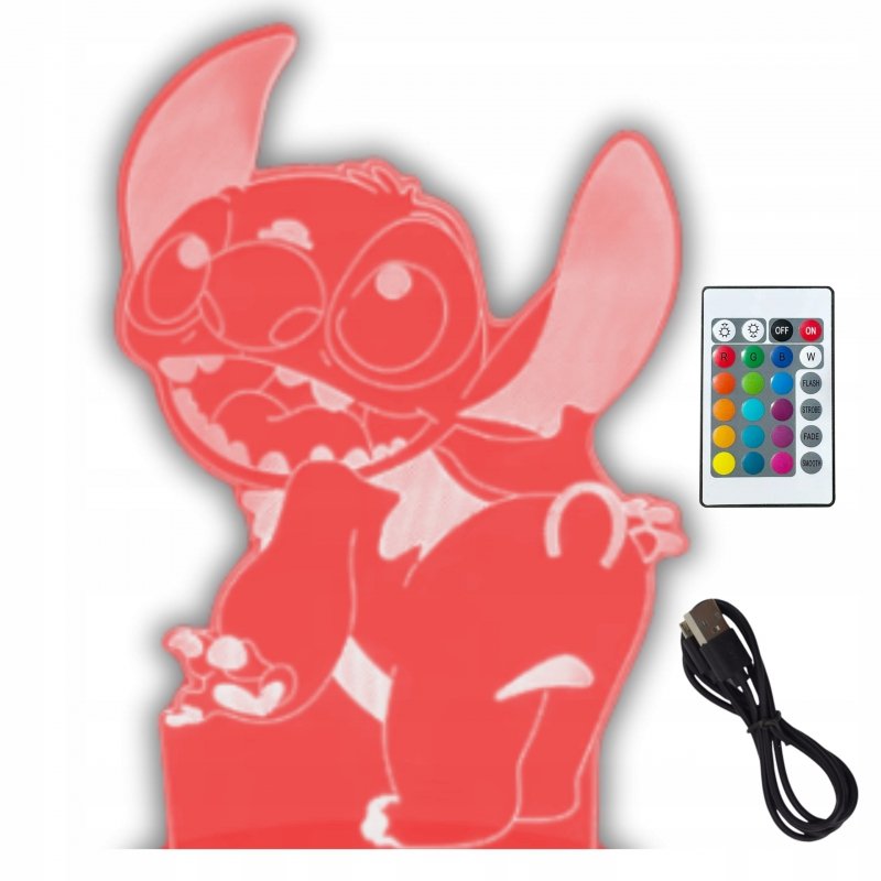 Lampa Nocna 3D LED Stitch – Magiczne Światło w Twoim Pokoju Idealny Prezent