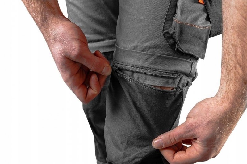 SPODNIE ROBOCZE na szelkach ODPINANE NOGAWKI spodenki 6w1 BAWEŁNA 3XL NEO