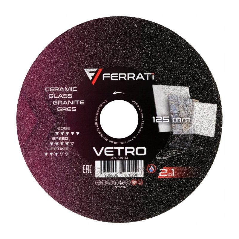 FERRATI VETRO Tarcza diamentowa 125mm do szlifowania - Gres Kamień Marmur