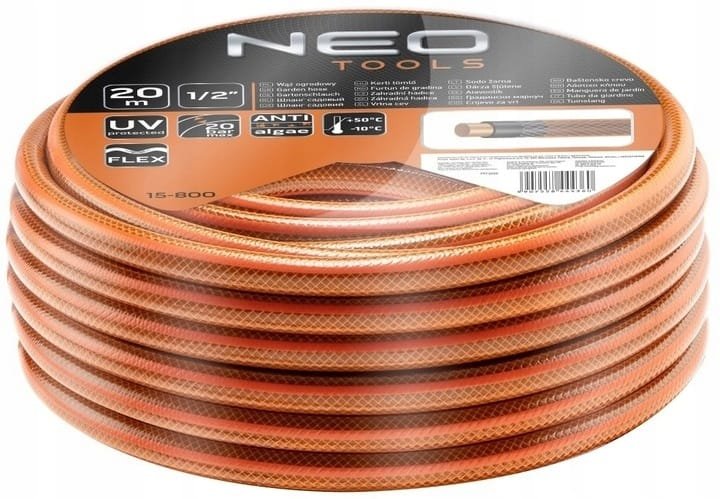 WĄŻ OGRODOWY 4-warstwowy 20m 20BAR 1/2'' ECO NEO