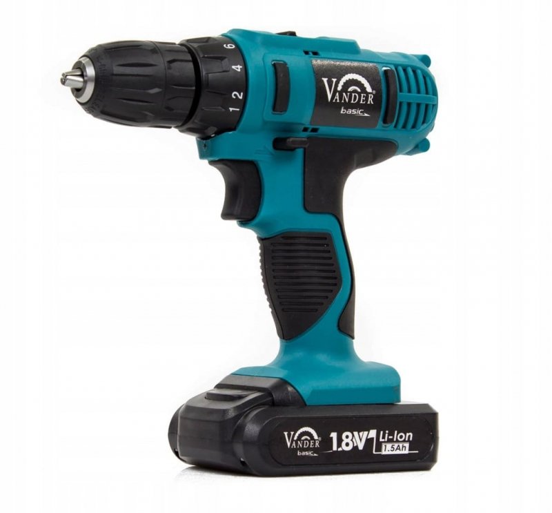 Wiertarko wkrętarka 18V 2x1,5Ah + osprzęt VANDER