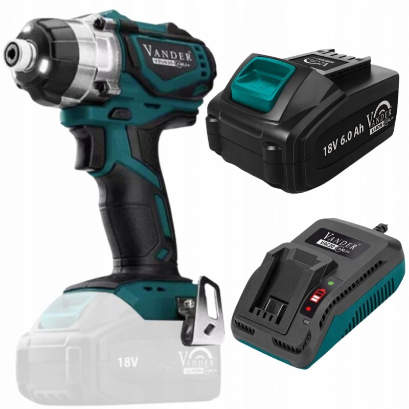 ZAKRĘTARKA UDAROWA bezszczotkowa akumulatorowa AKU+ 18V 6,0Ah Vander