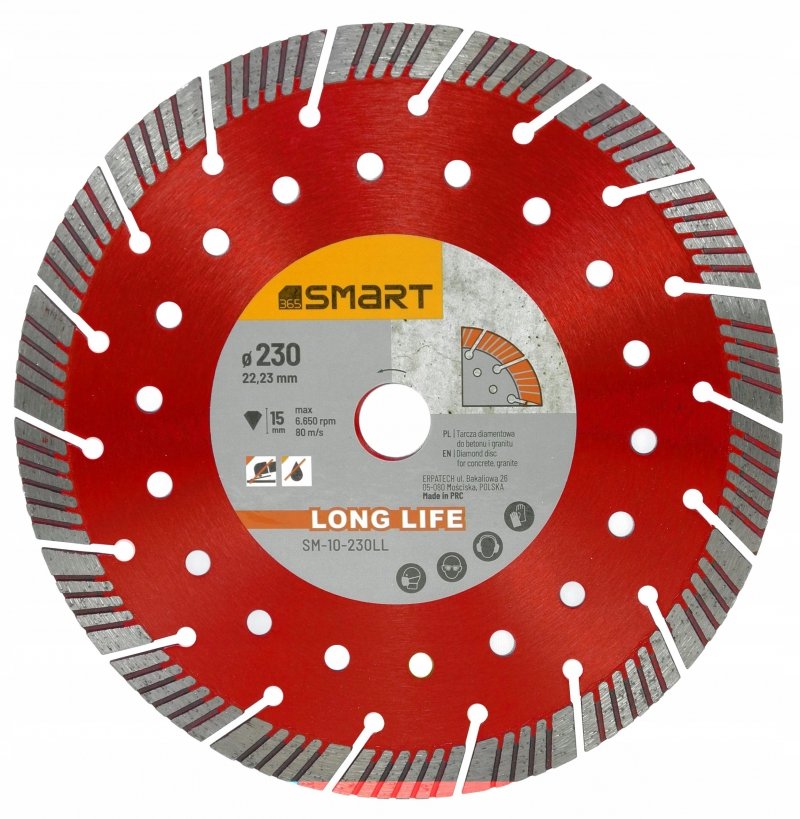 TARCZA DIAMENTOWA DO CIĘCIA BETONU 230mm TYP LONG LIFE