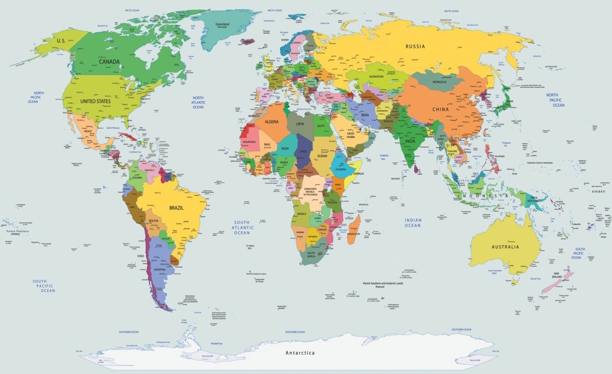 Fototapeta World Map Mapa Świata tapeta papierowa