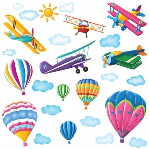 Naklejki balony i samoloty