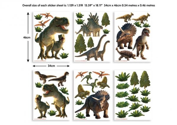 Zestaw naklejek z Dinozaurami