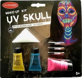 Zestaw farb do twarzy i ciała UV Skull