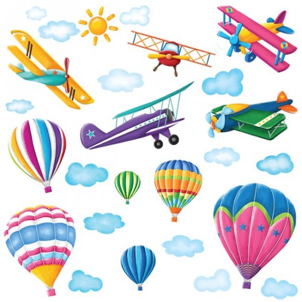 Naklejki balony i samoloty