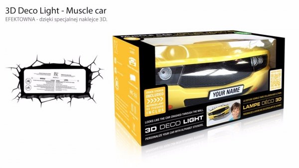 Lampka nocna Maska Samochodu Muscle Car 3D Deco Light