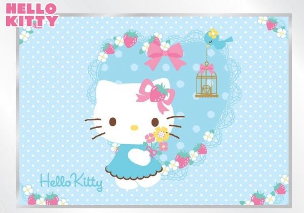 Fototapeta na flizelinie Hello Kitty Niebieskie Serduszko XXL