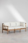 Meble do ogrodu Alvin zestaw ogrodowy komplet sofa, fotel i stolik z drewna akacjowego