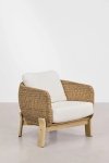 Zestaw mebli na taras ogrodowy Leilan akacjowa sofa, stolik i dwa fotele