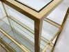 Złoty regał z 4 półkami z transparentnego szkła  
