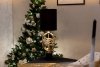 Lampa stołowa Fantasy złota z czarnym abażurem glamour do salonu 
