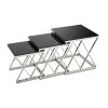 Komplet 3 stolików Timantti Silver Black