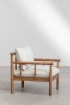 Meble do ogrodu Alvin zestaw ogrodowy komplet sofa, fotel i stolik z drewna akacjowego