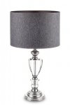 Wysoka lampa stołowa z ciemnym kloszem 