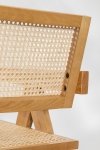 Krzesło jesionowe z siedziskiem z rattanu z podłokietnikami Maia naturalne