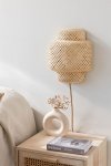 Kinkiet lampa ścienna Tama z bambusowego drewna do sypialni salonu boho